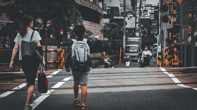 Photo — a walk-to-school talk